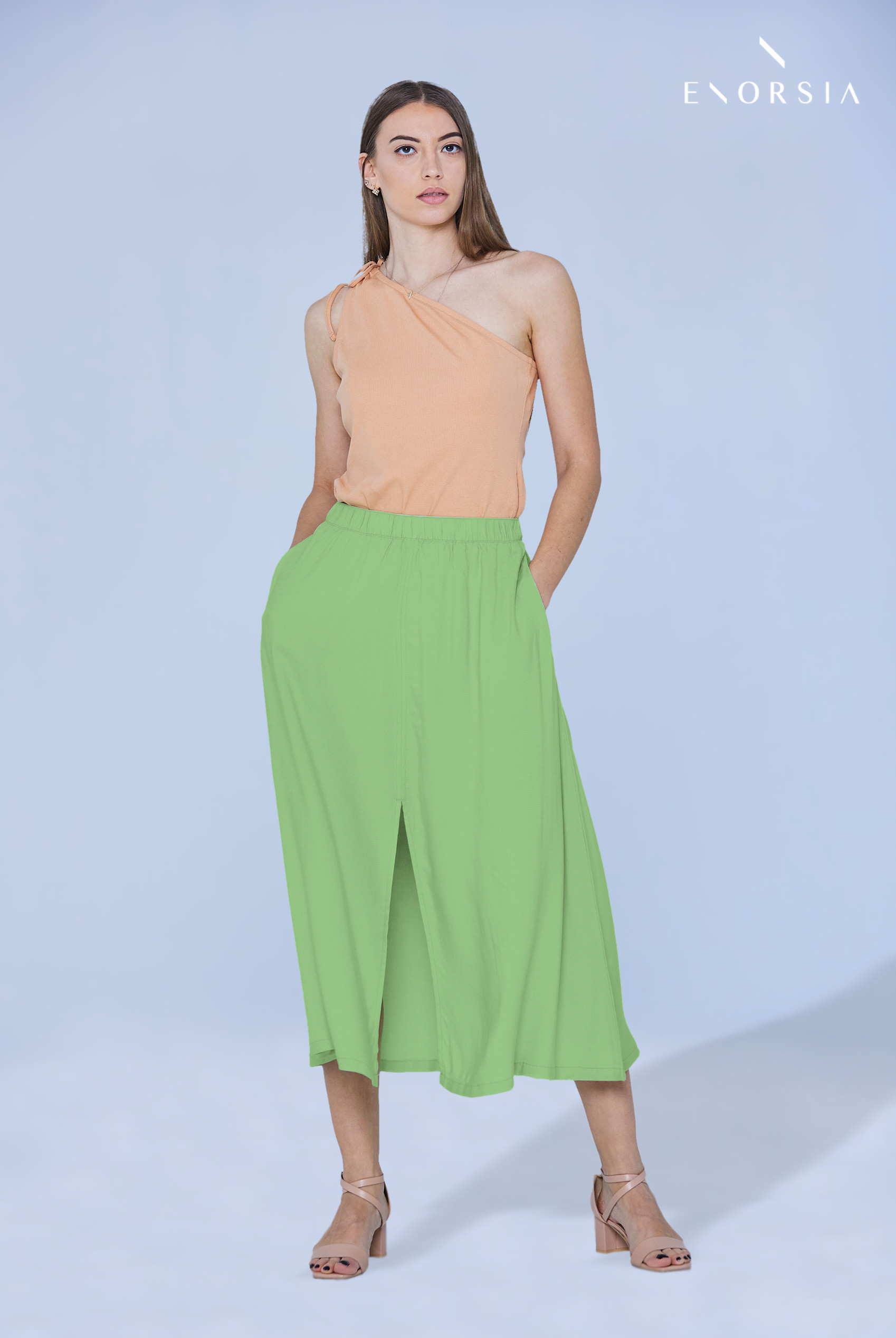 A-Line Front Slit Maxi Skirt